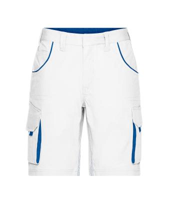Unisex Workwear Bermudas - COLOR - White/royal 8545