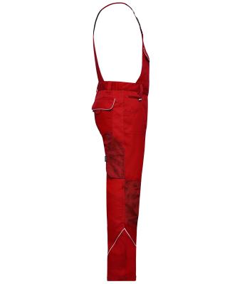 Unisex Workwear Pants with Bib - SOLID - Red 8719