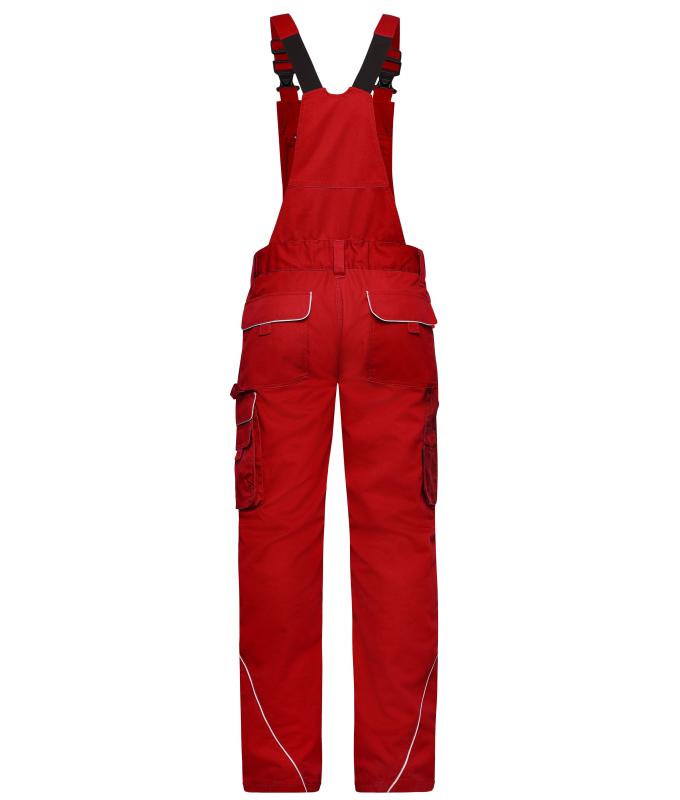 Unisex Workwear Pants with Bib - SOLID - Red 8719