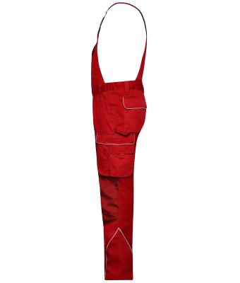 Unisex Workwear Pants with Bib - SOLID - Red 8719
