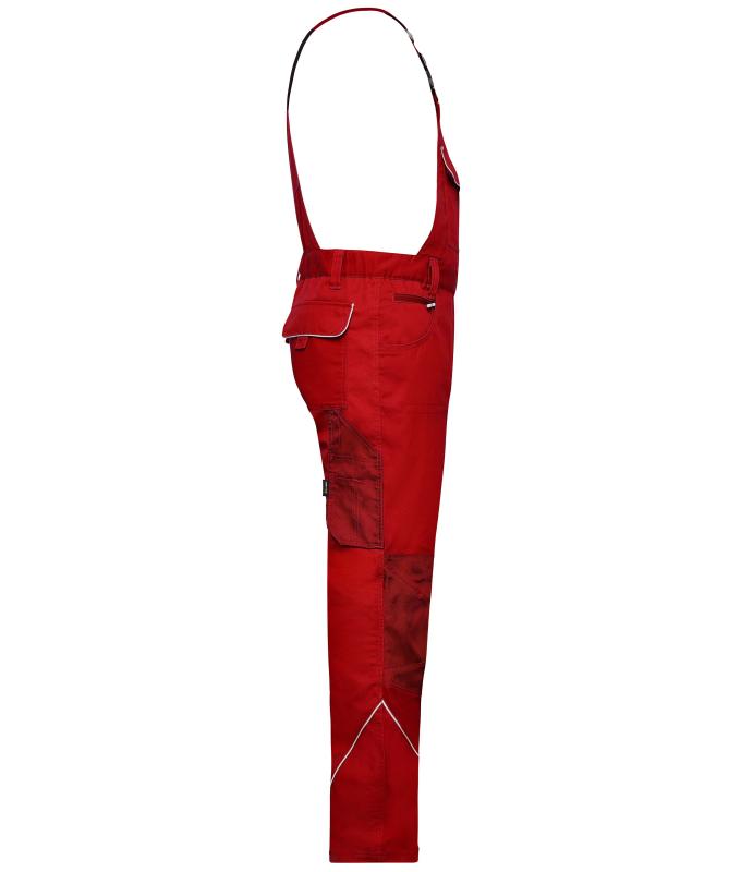 Unisex Workwear Pants with Bib - SOLID - Red 8719