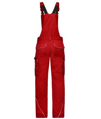 Unisex Workwear Pants with Bib - SOLID - Red 8719