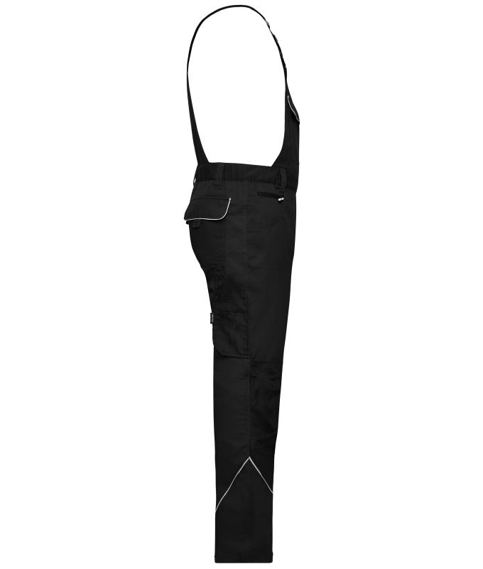 Unisex Workwear Pants with Bib - SOLID - Black 8719