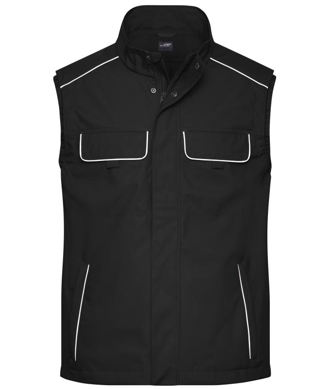 Unisex Workwear Softshell Light Vest - SOLID - Black 8721