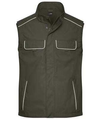 Unisex Workwear Softshell Light Vest - SOLID - Olive 8721