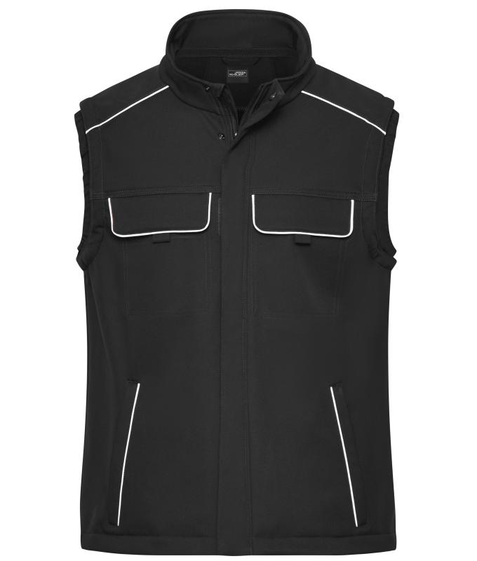 Unisex Workwear Softshell Vest - SOLID - Black 8723