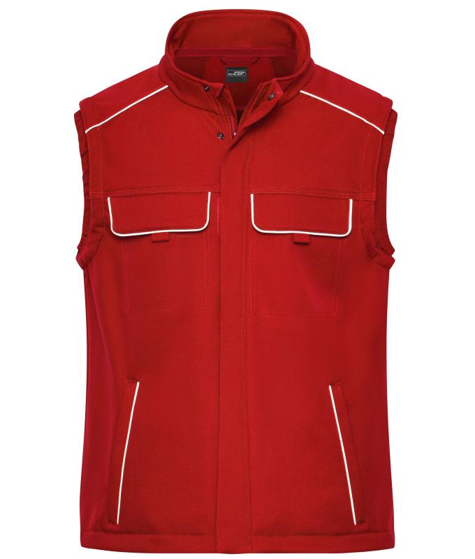 Unisex Workwear Softshell Vest - SOLID - Red 8723