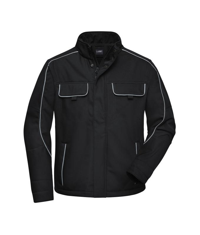 Unisex Workwear Softshell Jacket - SOLID - Black 8724