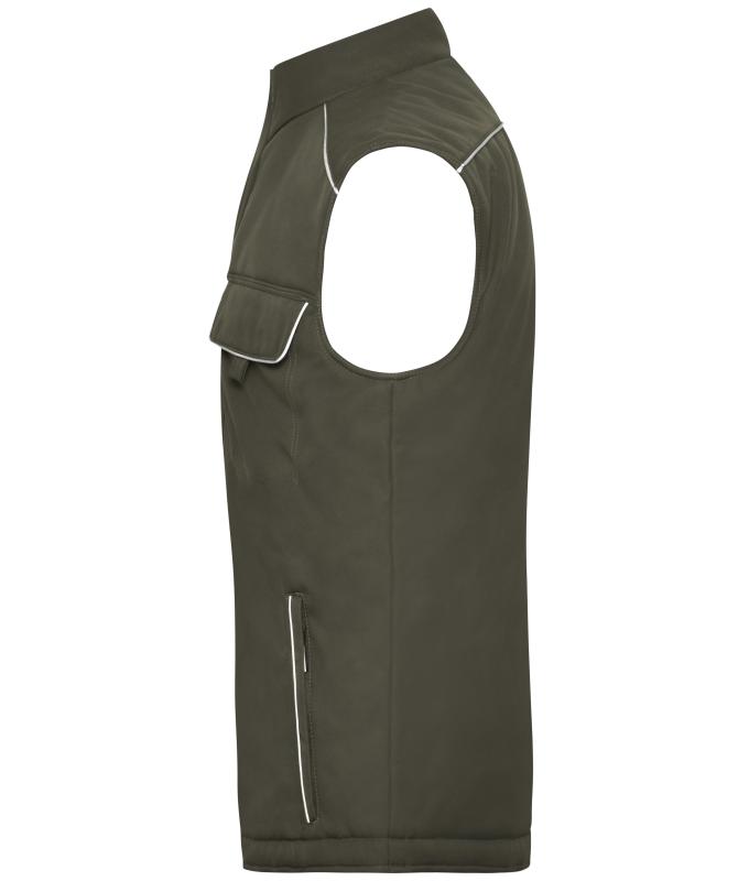 Unisex Workwear Softshell Padded Vest - SOLID - Olive 8725