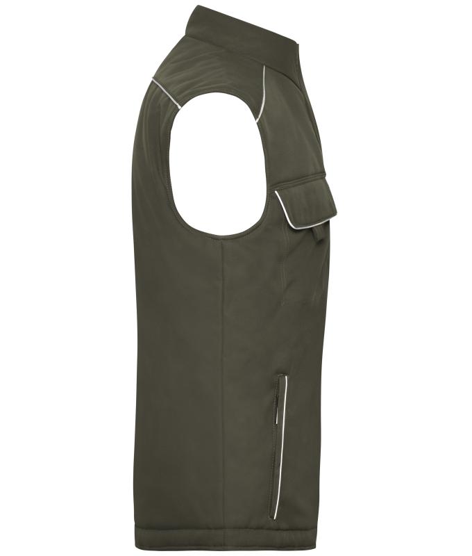 Unisex Workwear Softshell Padded Vest - SOLID - Olive 8725