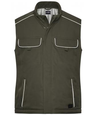 Unisex Workwear Softshell Padded Vest - SOLID - Olive 8725