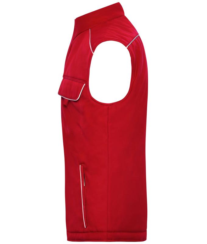 Unisex Workwear Softshell Padded Vest - SOLID - Red 8725