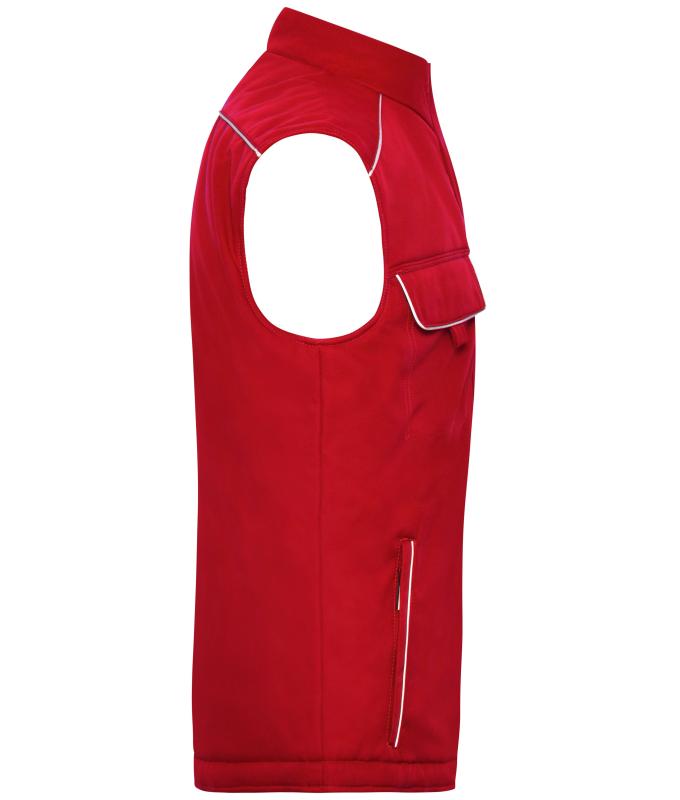 Unisex Workwear Softshell Padded Vest - SOLID - Red 8725