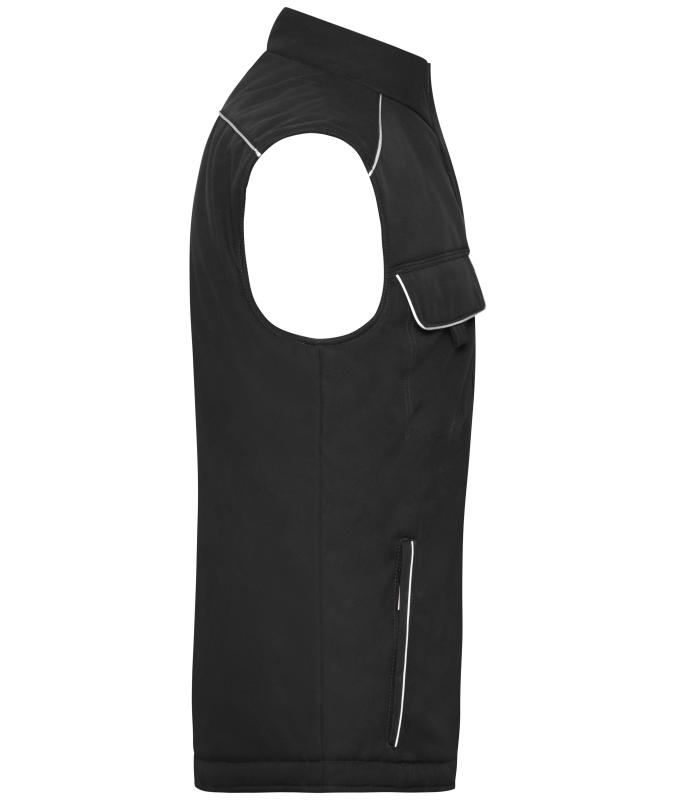 Unisex Workwear Softshell Padded Vest - SOLID - Black 8725
