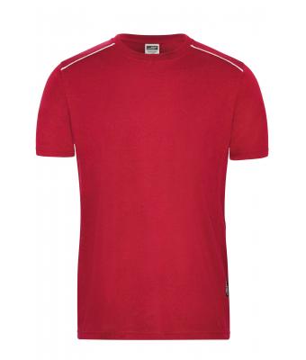 Men Men's Workwear T-Shirt - SOLID -   OCS Blended Red 8712