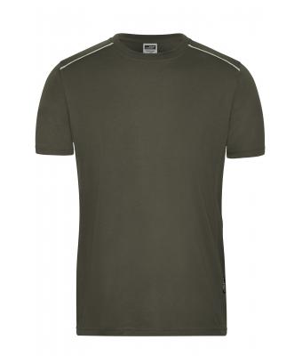 Men Men's Workwear T-Shirt - SOLID - Olive 8712
