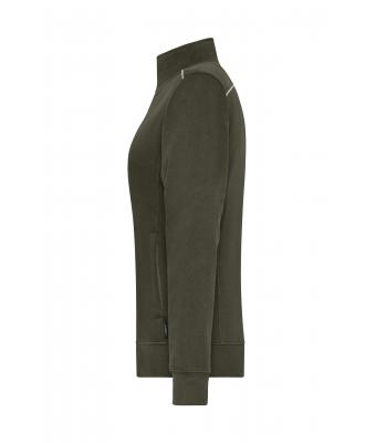 Damen Ladies' Workwear Sweat Jacket - SOLID - Olive 8727