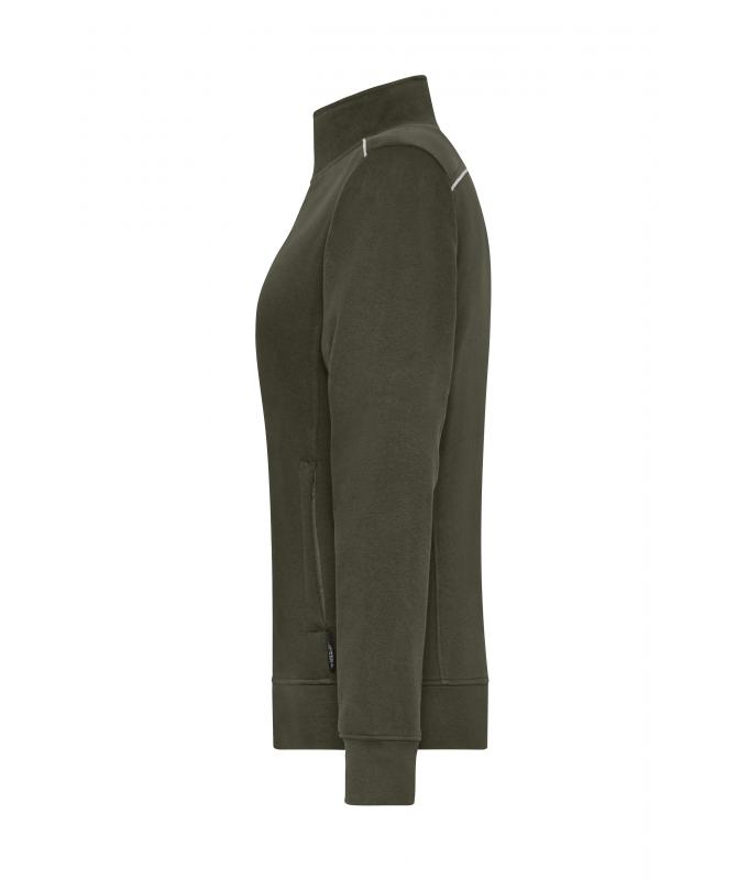 Damen Ladies' Workwear Sweat Jacket - SOLID - Olive 8727