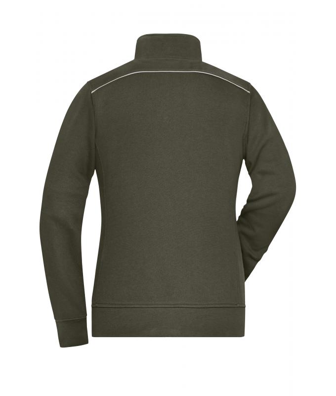 Damen Ladies' Workwear Sweat Jacket - SOLID - Olive 8727
