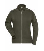 Damen Ladies' Workwear Sweat Jacket - SOLID - Olive 8727