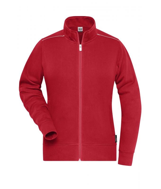 Ladies Ladies' Workwear Sweat Jacket - SOLID - Red 8727