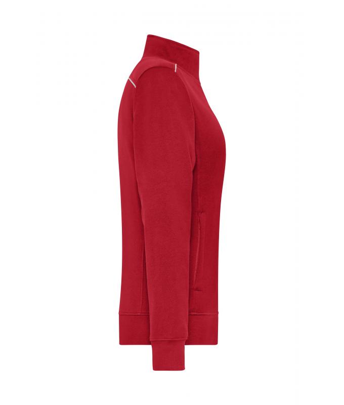 Damen Ladies' Workwear Sweat Jacket - SOLID - Red 8727