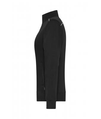Damen Ladies' Workwear Sweat Jacket - SOLID - Black 8727