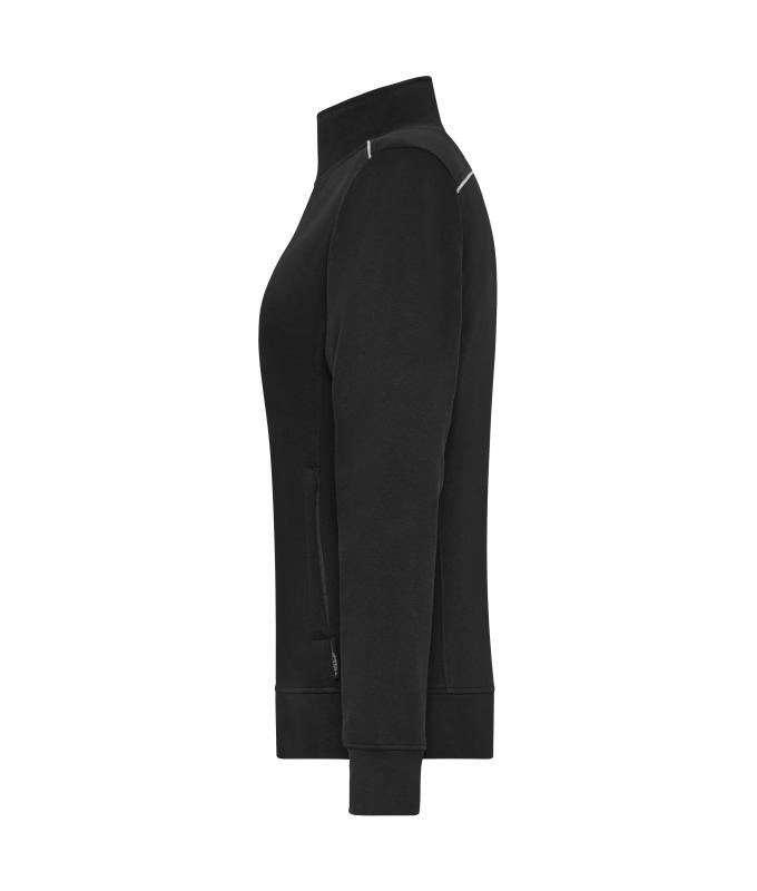 Damen Ladies' Workwear Sweat Jacket - SOLID - Black 8727