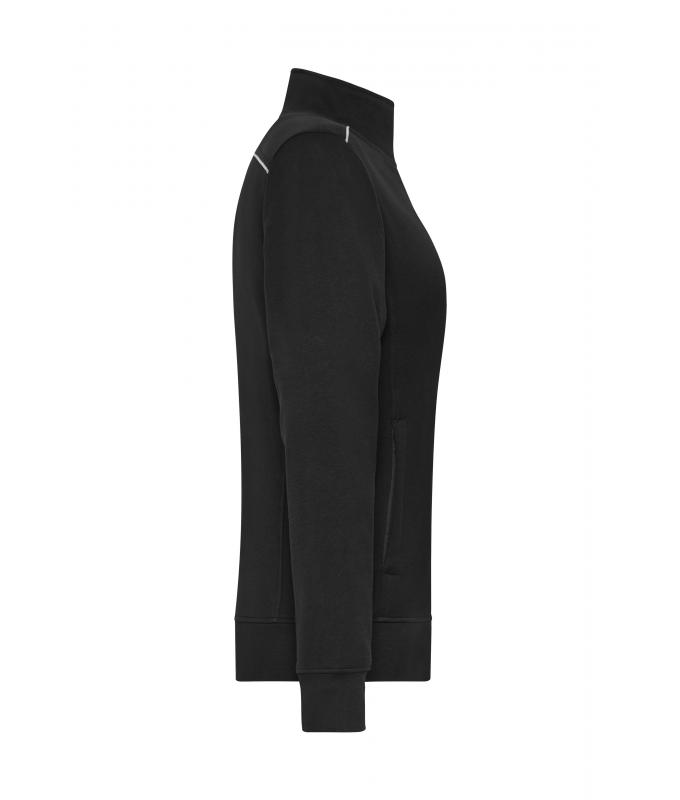 Damen Ladies' Workwear Sweat Jacket - SOLID - Black 8727