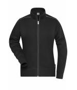 Damen Ladies' Workwear Sweat Jacket - SOLID - Black 8727