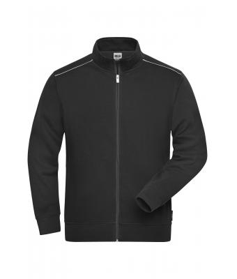 Men Men's Workwear Sweat-Jacket - SOLID - Black 8728