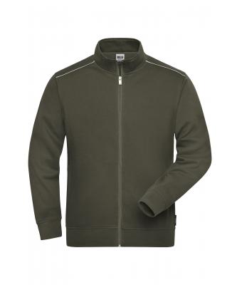 Men Men's Workwear Sweat-Jacket - SOLID - Olive 8728