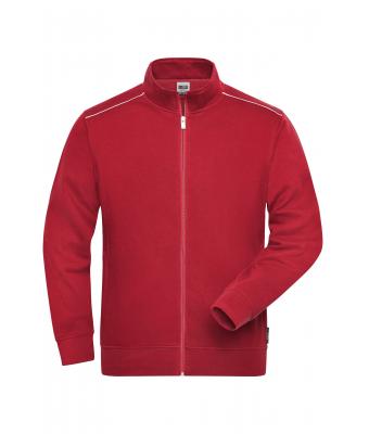 Herren Men's Workwear Sweat-Jacket - SOLID - Red 8728