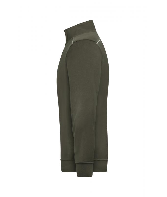 Unisex Workwear Half-Zip Sweat - SOLID - Olive 8733
