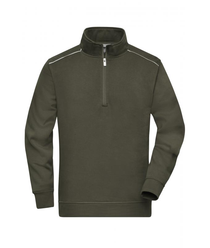 Unisex Workwear Half-Zip Sweat - SOLID - Olive 8733