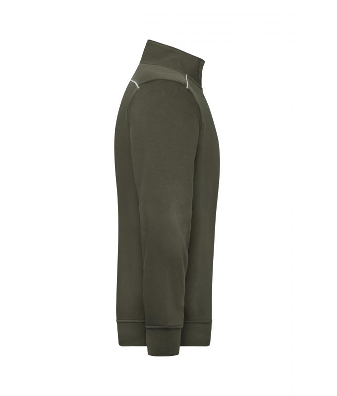 Unisex Workwear Half-Zip Sweat - SOLID - Olive 8733
