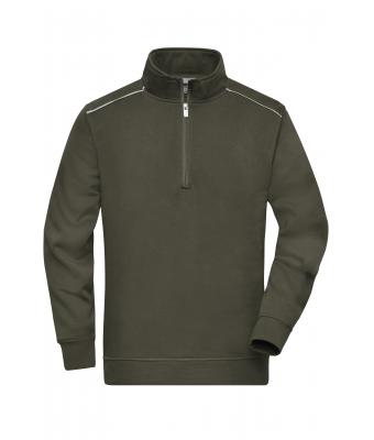 Unisex Workwear Half-Zip Sweat - SOLID - Olive 8733