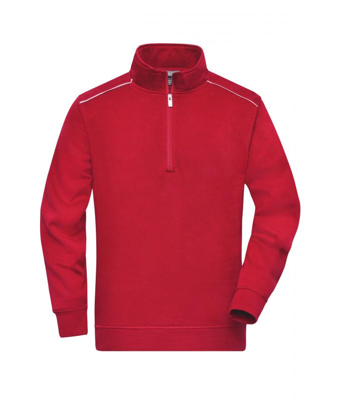 Unisex Workwear Half-Zip Sweat - SOLID - Red 8733
