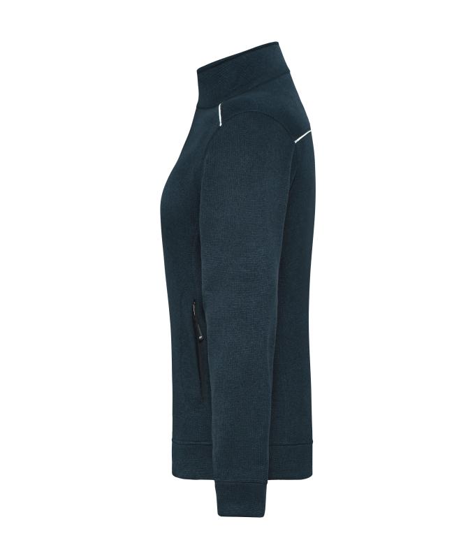 Damen Ladies' Knitted Workwear Fleece Jacket - SOLID - Navy/navy 10221