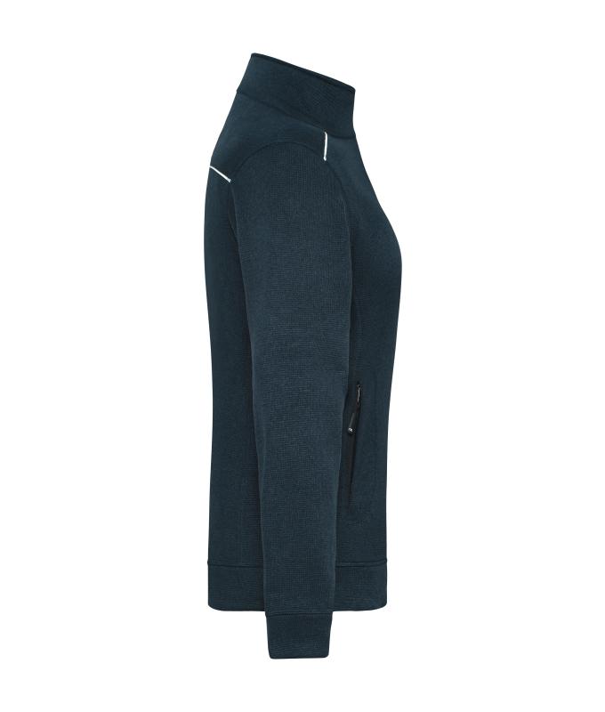 Damen Ladies' Knitted Workwear Fleece Jacket - SOLID - Navy/navy 10221