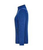 Damen Ladies' Knitted Workwear Fleece Jacket - SOLID - Dark-royal-melange/navy 10221
