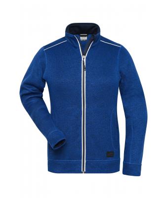 Damen Ladies' Knitted Workwear Fleece Jacket - SOLID - Dark-royal-melange/navy 10221