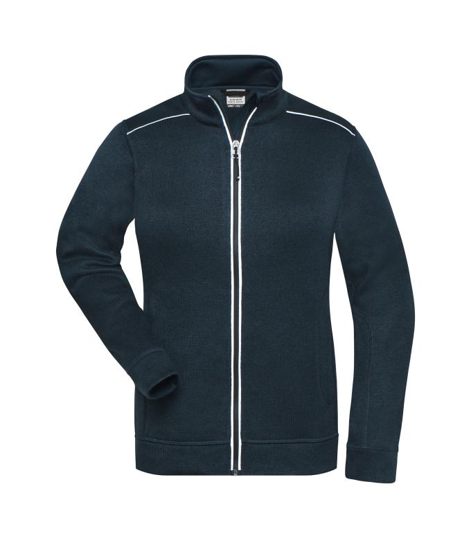 Ladies Ladies' Knitted Workwear Fleece Jacket - SOLID - Navy/navy 10221