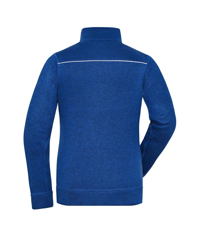 Ladies Ladies' Knitted Workwear Fleece Jacket - SOLID - Dark-royal-melange/navy 10221