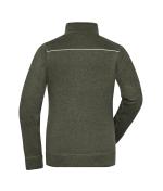 Ladies Ladies' Knitted Workwear Fleece Jacket - SOLID - Olive-melange/black 10221