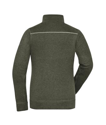 Ladies Ladies' Knitted Workwear Fleece Jacket - SOLID - Olive-melange/black 10221
