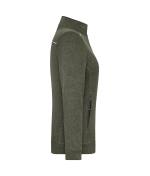Damen Ladies' Knitted Workwear Fleece Jacket - SOLID - Olive-melange/black 10221