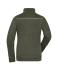 Damen Ladies' Knitted Workwear Fleece Jacket - SOLID - Olive-melange/black 10221