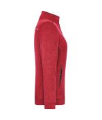 Ladies Ladies' Knitted Workwear Fleece Jacket - SOLID - Red-melange/black 10221