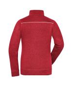 Damen Ladies' Knitted Workwear Fleece Jacket - SOLID - Red-melange/black 10221